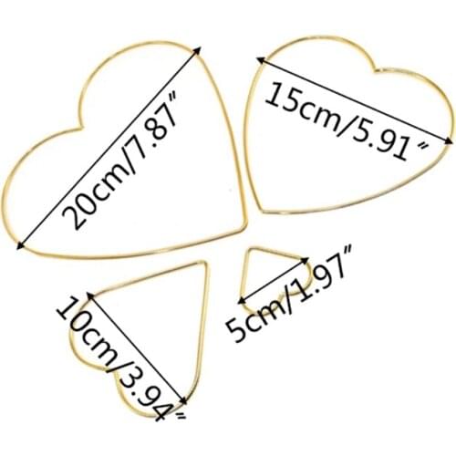 Love Heart Metal Craft Hoops Dream Catcher Rings for Dreamcatchers Accessories