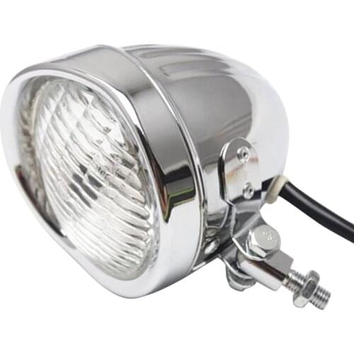 Motorcycle Headlight for Harley Bobber Chopper Chrome Clear