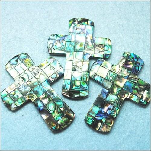 1PC natural abalone shell pendants cross pendants size 55x40mm nice jewelry findings match diy jewelry accessories