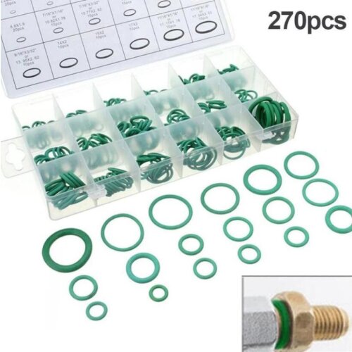 New Tool Rubber O Ring O-Ring Washer Seals Assortment Green 18 Sizes 270Pcs For Car Auto Vehicle Repair