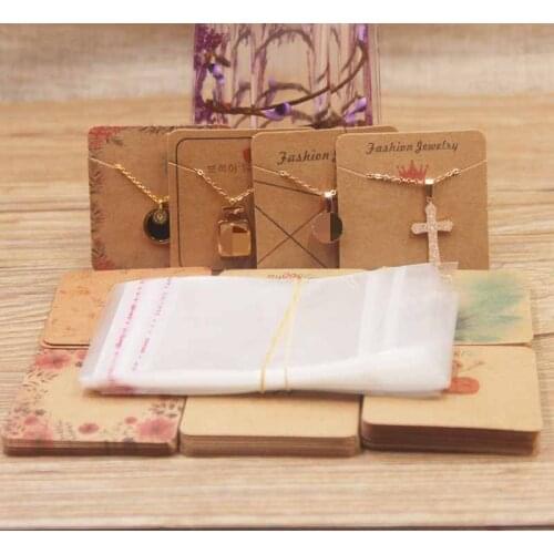 24designs Fashion Jewelry Display Necklace charms package card heart/ flower /marble style pendant displaycard100pc+100oppbag