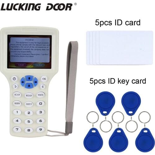 LUCKING DOOR full frequency RFID Copier ID IC Reader Writer copy M1 13.56MHZ Duplicator Copier+10pcs ID Card IC Card