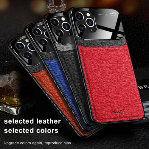 Shockproof Case for iPhone 12 11 Pro Max 12Pro Case Leather Mirror Glass Cover For iPhone 12 mini SE 2020 7 8 Plus 6S XR XS Max
