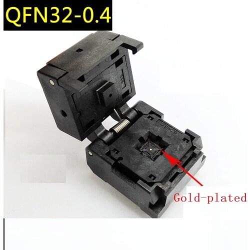 QFN32-0.4 flip-over shrapnel aging seat QFN32 adapter HMILU IC test seat pin pitch 0.4mm