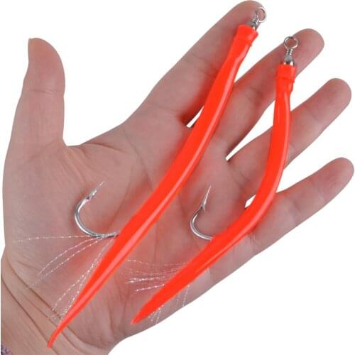 4Pcs Fishing Hooks Eel Jig Bait Lures Long Shank Offset Octopus Hook With Barrel Swivel Bass Lure Worm Artificial Bait Tackle