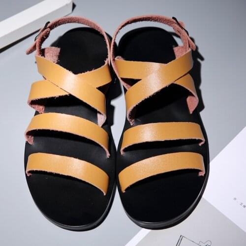 Transpirables sandles cuire casa big summer zandalias masculina uomo flat para waterproof shoes outdoor heren playa couro work