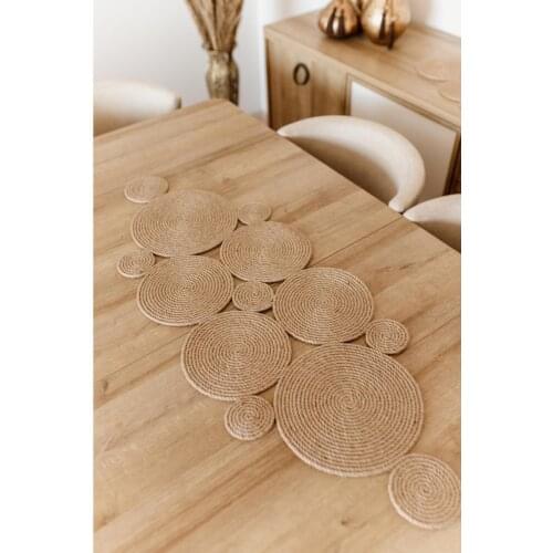 Straw Jute Kitchen Engagement Wedding/Runner/Table Cloth/American Service/Natural Rope Planting/75x35 Cm