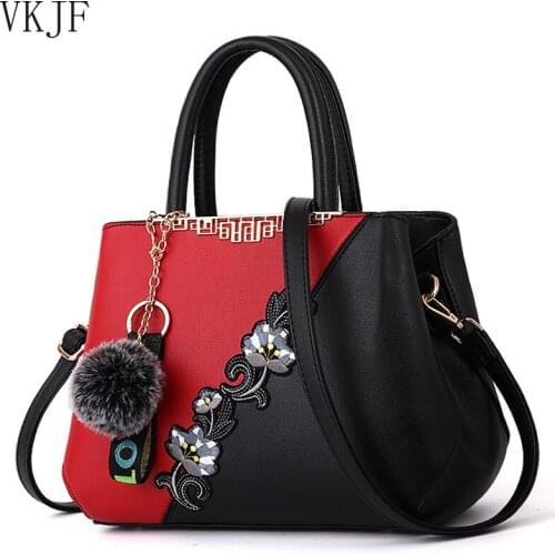 Embroidered Messenger Bags Women Leather Handbags Bags for Women 2021 Sac A Main Ladies Hand Bag Female Bag New