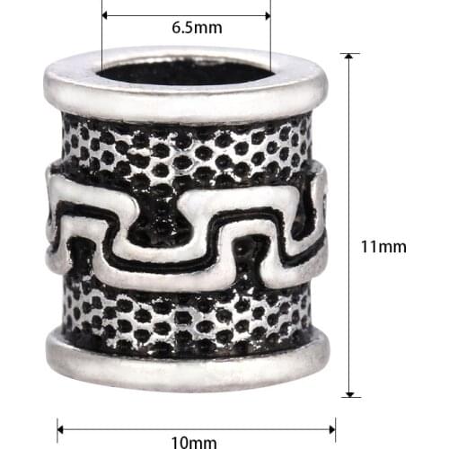 Vikings Textured Beads Charms Findings for Necklace Bracelet Jewelry Making for Dread Hair Beard Beads