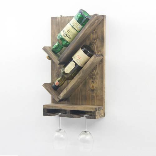 Decorative Solid Wood Wine Rack Minimalist Authentic Design