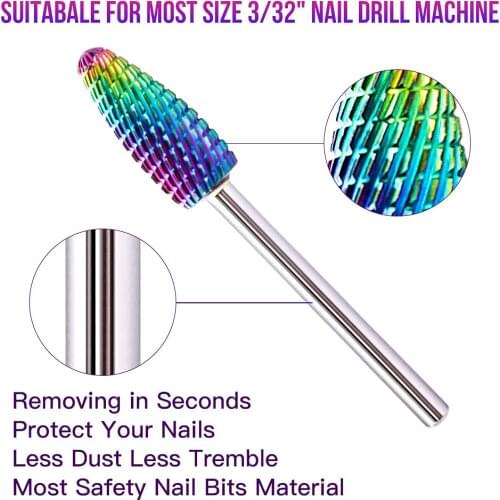 Tungsten Carbide Nail Drill Bits 5 in 1 Drill Bits Rosy Finch Efile Nail Drill Bits For Acrylic Nail Gel Professional Nail Drill
