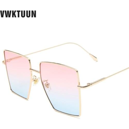 VWKTUUN Sunglasses Men Vintage Ocean Lens Sun glasses For Women Eyewear Driver Square Glasses UV400 Shades