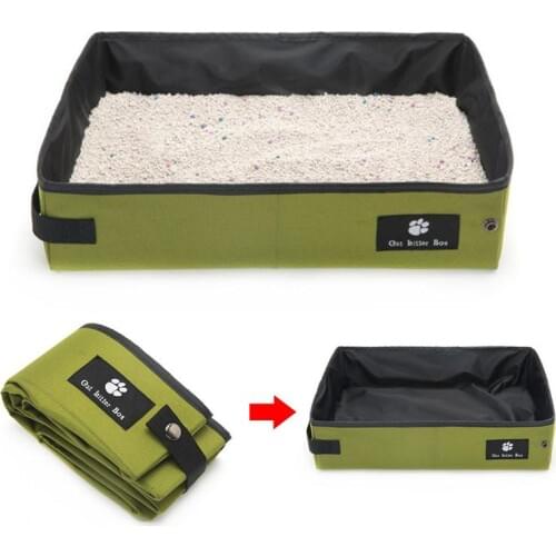 High-grade Cat Litter Box Folding Waterproof Pet Litters Carrier Box Small Dog Toilet Outdoor