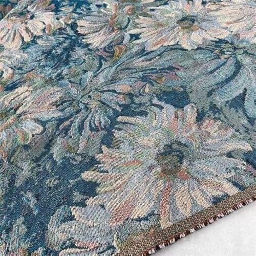 Sunflower Jacquard Thick Fabric Classic Oil Painting Retro Art Handmade Fashion Diy Clothing Fabric Dutch Wax High Quality