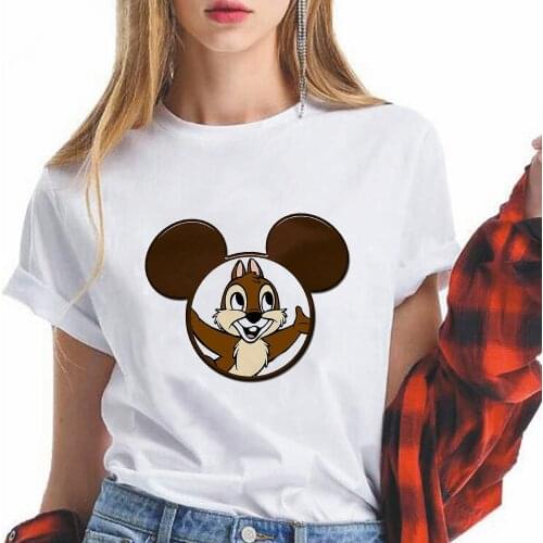 Harajuku T Shirt Women Ullzang T-shirt Vintage Chip and Dale Mickey Mouse Head Graphic Tshirt Fashion Anime Top Tees Female