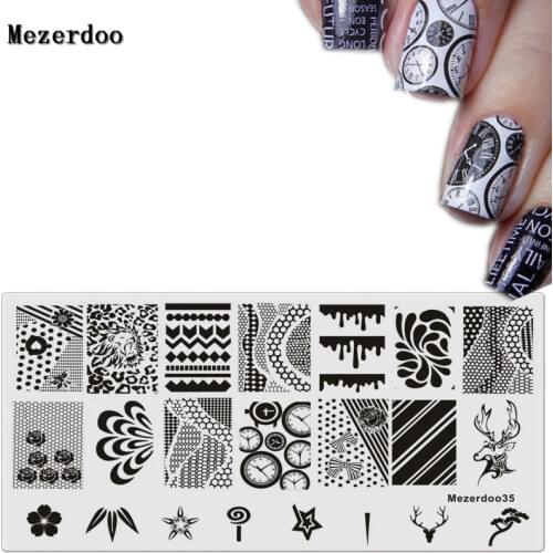 Lace Watches Templates 1Pc 12*6cm Rectangle Nail Art Stamping Plate Pattern Nail Stamping Template for DIY Nail Art Decoration