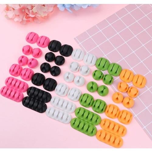 10pcs/set Multifunction Office Desk Cable Organizer Wire Winder Cable Manager Data Line Holder Self Adhesive Cable Storage Clip