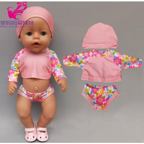 43cm Baby doll pinke lace dress clothes pants set for 18 inch girl doll dress set