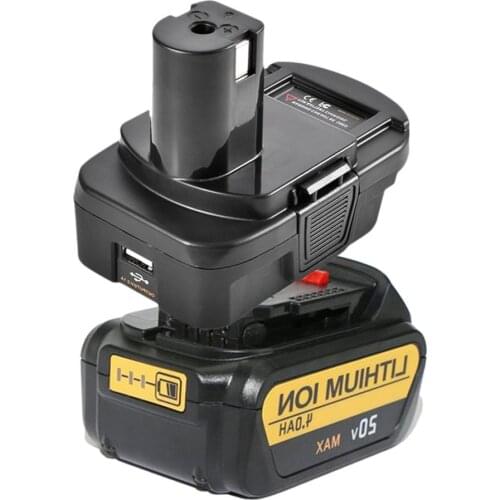 DM18RL Battery Converter Adapter USB DM20ROB for RYOBI Convert DEWALT 20V Milwaukee M18 to 18V Battery Adapter Plastic ONLENY