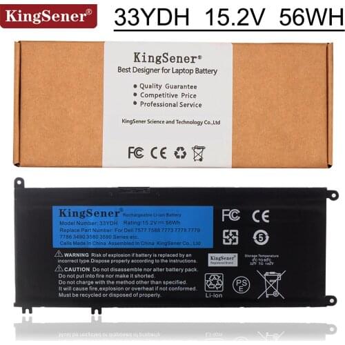 KingSener 33YDH Laptop Battery For Dell Inspiron 17 7778 7779 7773 15 7577 G3 15 3579 5587 17 3779 7588 P30E Series