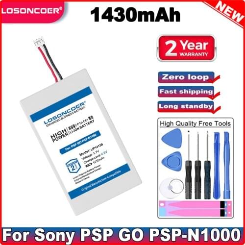 LOSONCOER LIP1412B 1430mAh Battery For Sony PSP GO PSP-N1000 N1001 N1002 N1003 N1004 LIP1412 PSP-NA1006 PSP-N100