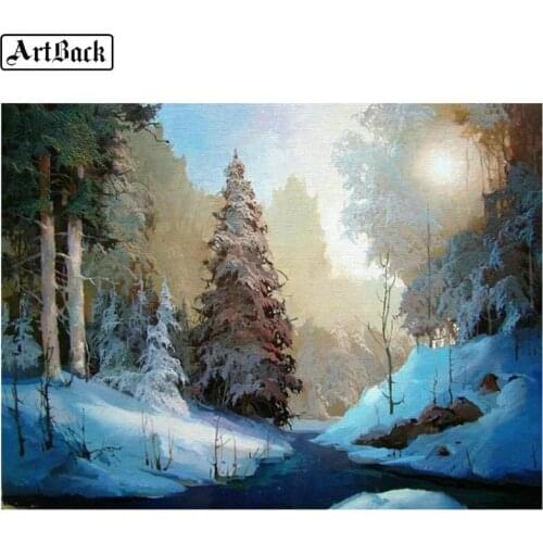 NEW 5d diamond painting tree winter landscape full square / round drill diamond embroidery handicraft home decoration