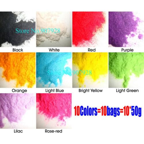 50g/bag x 10Colors 3D New Nail Art Flocking Velvet Powder Villus Powder-Free Shipping Wholesale