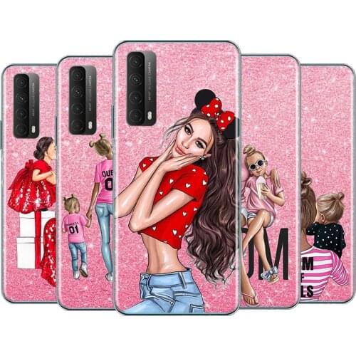 Summer Travel Mom Baby Silicone Cover For Huawei Y7P Y5P Y9A Y8S Y9S Y6S Y9 Y7 Y6 Y5 Prime PRO Lite 2019 2018 2017 Phone Case