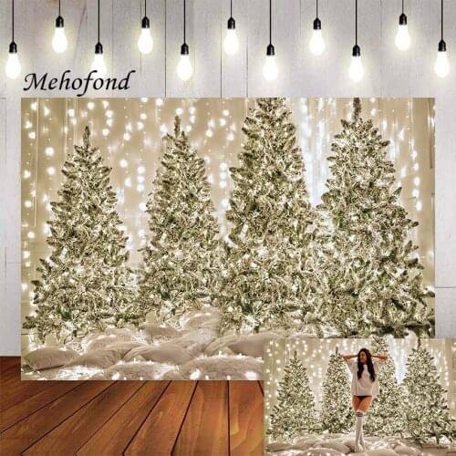 Mehofond Photography Background Winter Christmas Tree Glitter Lights Gift Kid Family Portrait Decorations Backdrop Photo Studio