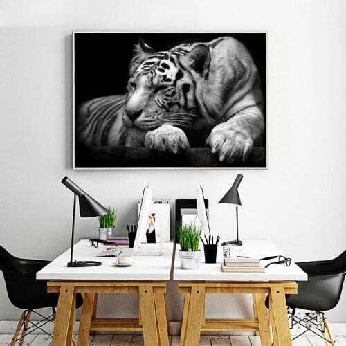 Tiger Black and White Modern Home Wall Decor Photography Canvas Print Oil Painting Wall Art Picture House Decoration Posters