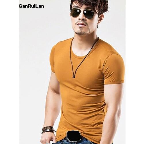 GANRUILAN Short Sleeve T-shirts For Men
