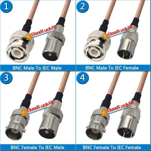 Kit Set High-quality Q9 BNC To TV IEC Male & Female Pigtail Jumper RG316 cable Extend cable BNC - IEC 50 ohms Low Loss