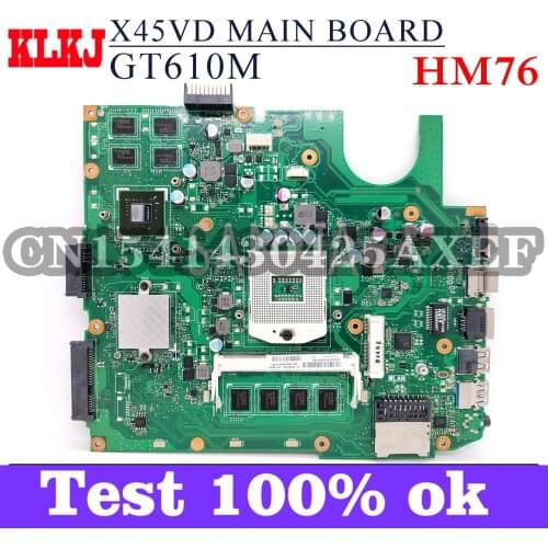 KLKJ X45VD Laptop Motherboard For ASUS X45VD X45V Original Mainboard HM76 GT610M