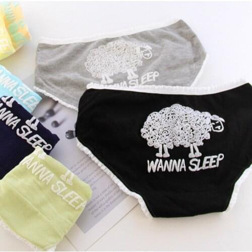 New Arrived 4Pcs/Lot Girl Panties Underwear Lace Briefs Cotton Lingerie Soft Comfortable Bowknot Cartoon Panty Wholesale K064-4