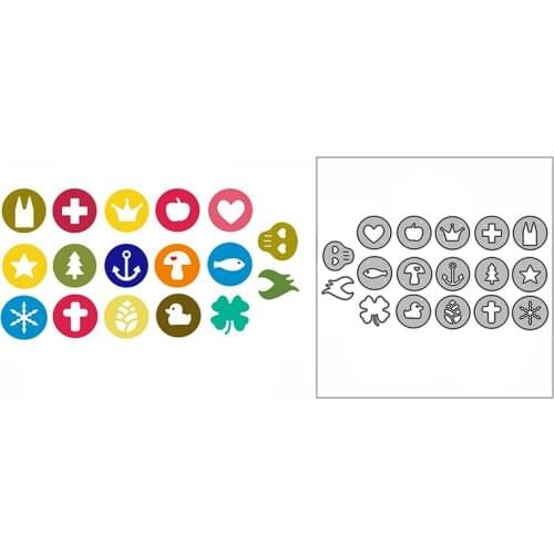 New Bird Heart Tree Crown Buttons Craft Embossing Mold 2021 Metal Cutting Dies for DIY Decorative Scrapbooking Album Card Making