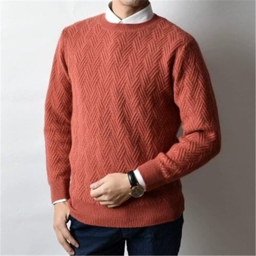 New fashion 100%cashmere twisted knit men Oneck thick solid H-straight pullover sweater 6color S-2XL retail wholesale