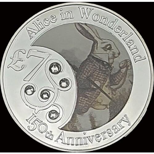 2015 150th Anniversary Alice in Wonderland Commemorative Coins Silver Gifts