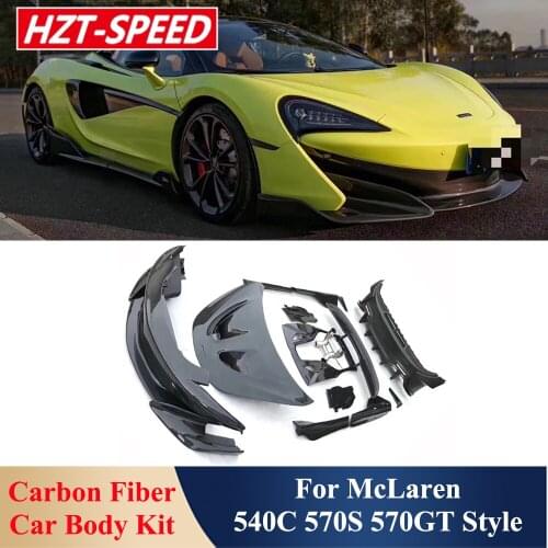 One Full Set Carbon Fiber Car Body Kit Engine Hoods Side Skirts Front & Rear Bumper Lip Spoiler Wing For McLaren 540C 570S 570GT