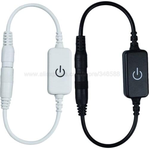 DC 12V 24V 3A Dimmer Switch Brightness Adjustable iTouch Plastic Black / White LED Dimmer Controller for Single Color LED Strip