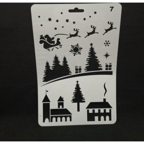 Christmas Layering Stencils for Diy scrapbook/photo album Decorative Embossing coloring,painting stencil,home decor