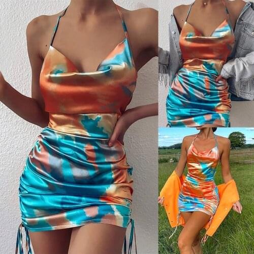 Sagace Decor New Fashion Sexy Pleated Satin sling party womens dress tight temperament skirt короткий рукав платье