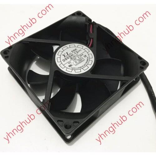 YALN FAN D80SH-12 DC 12V 0.30A 80x80x25mm 2-Wire Server Square Fan