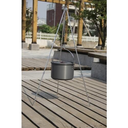 Tiartisan Outdoor Camping Alumium Picnic Cooking Tripod for Hanging Pot Durable Portable Campfire Picnic Pot