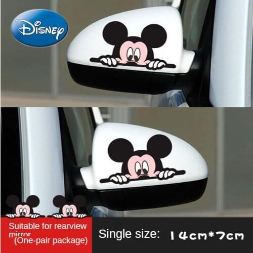 Disney car cute cartoon waterproof funny car sticker personality creative anti-scratch rearview mirror decoration