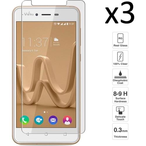 Wiko Jerry Max Set 3 pieces tempered glass screen protector anti-scratch ultra thin easy to install