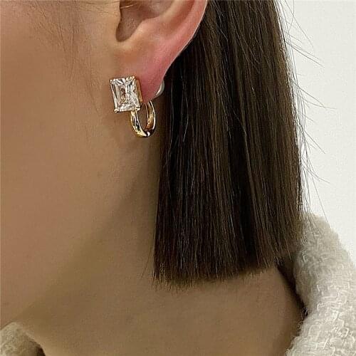 Fashion Zircon Pearl Front And Back Stud Earrings For Women 2021 New Jewelry Delicate Earings Wholesale