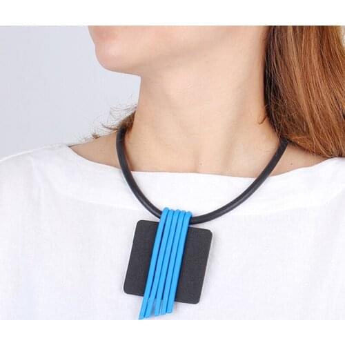 YD&YDBZ Multicolor Rubber Choker Necklaces Women Trendy Foam Big Geometric Statement Necklace Fashion Design Boho Sweater Chain