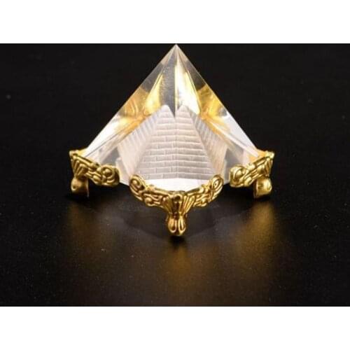 1Pcs Natural White Crystal Pyramid Ornaments Ancient Egyptian Pyramid Ornaments Gem Crystal Home Office Decoration Gifts 4X4CM