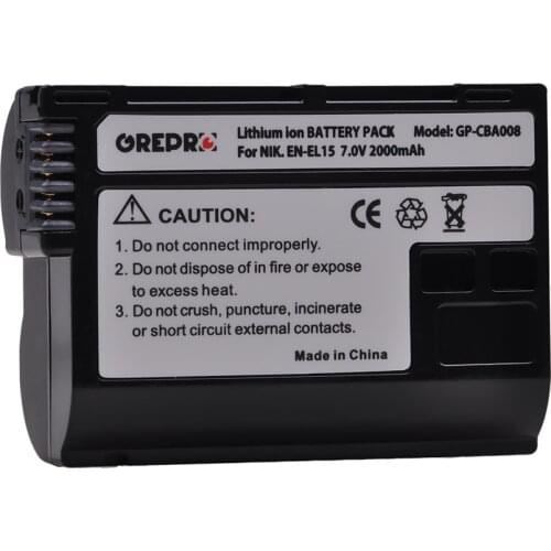 2000mAh EN-EL15 EN-EL15A ENEL15 Battery for Nikon EN EL15 EL15A , D600 D610 D600E D800 D800E D810 D7000 D7100 d750 V1