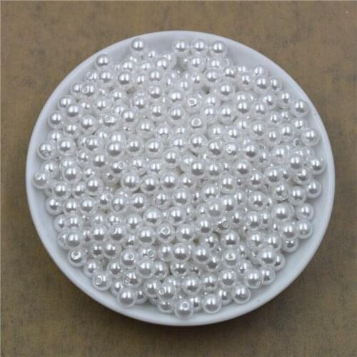 6mm 100pcs/bag Round Imitation ABS Pearl Beads For Craft Scrapbook Decoration DIY Sewing Craft Supplies